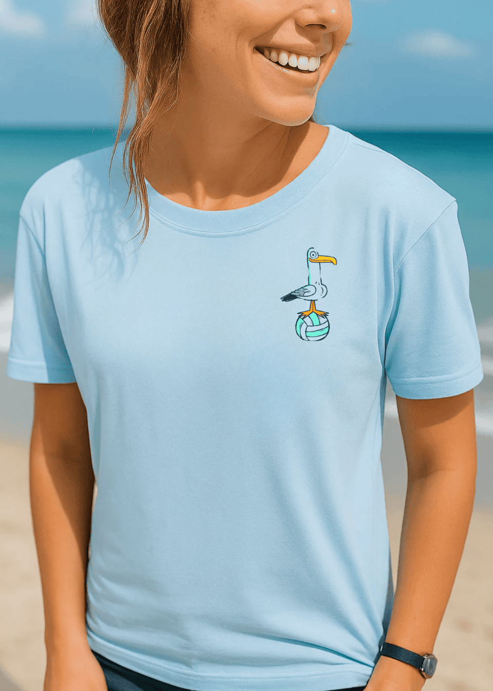 Mine Mine Mine Seagulls Volleyball Blue Tee